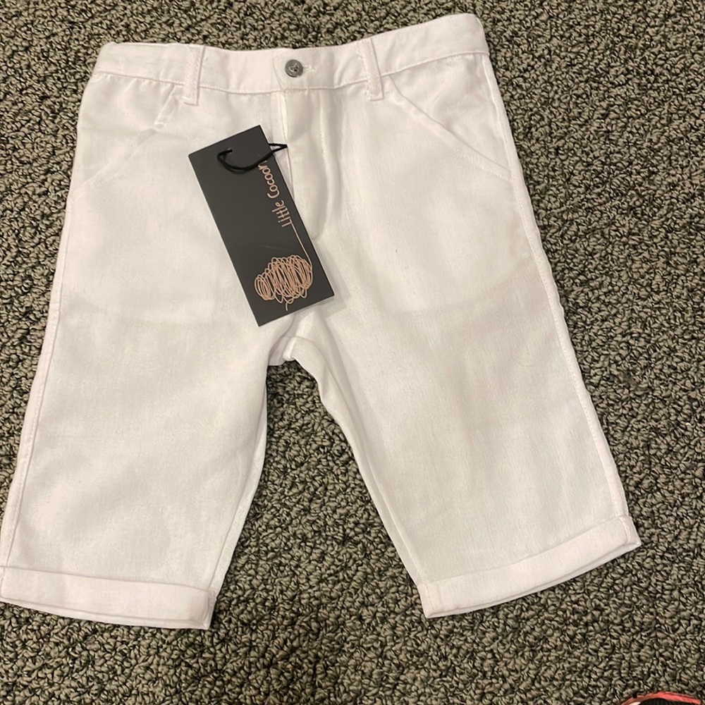 White boys dress shorts